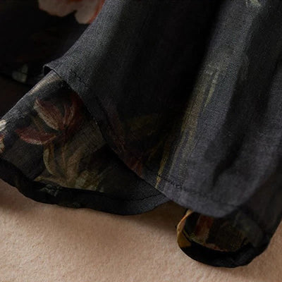 Buddha Stones Spring Summer Boho Drawstring Floral Women's Long Sleeve Shirts - image 12
