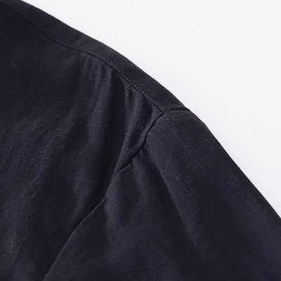 Buddha Stones Summer Casual Minimalist Quarter Zip Solid Men's Short Sleeve Shirts - image 18