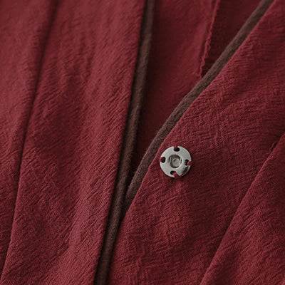 Buddha Stones Spring Fall Vintage Tang Style Knot Button V-Neck Solid Women's Kimono - image 4