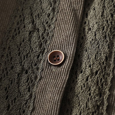 Buddha Stones Spring Fall Tang Style Vintage Button-Up Pleated Trim Solid Women's Long Sleeve Dress With Pocket - image 5