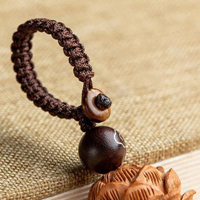 Buddha Stones Peach Wood Fu Character Money Bag Lucky Cinnabar Elephant Lotus Gourd Keychains - image 22