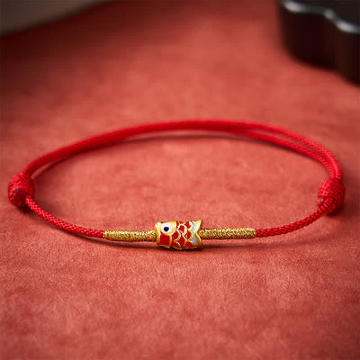 Buddha Stones Koi Fish Luck Hand-Woven Red String Bracelet - Red(Wrist Circumference 5.9-7.5 in / 15-19 cm) - image 7