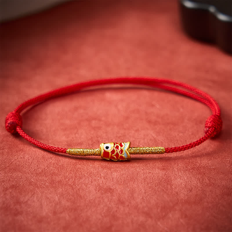 Buddha Stones Koi Fish Luck Hand-Woven Red String Bracelet - Red(Wrist Circumference 5.9-7.5 in / 15-19 cm) - image 7