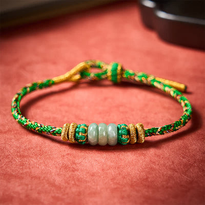 Buddha Stones Hand-Woven Luck Abacus Jade Beads String Bracelet - image 2