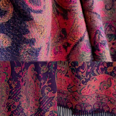 Buddha Stones Tibetan Flower Branch Tassel Shawl Cozy Travel Scarf Wrap - image 14