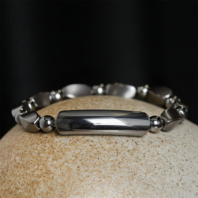 Buddha Stones Hematite Grounding Minimalist Bar Bead Powerful Bracelet - image 2