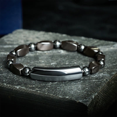 Buddha Stones Hematite Grounding Minimalist Bar Bead Powerful Bracelet - image 3