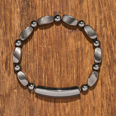 Buddha Stones Hematite Grounding Minimalist Bar Bead Powerful Bracelet - image 1