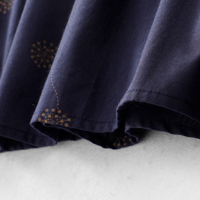 Buddha Stones MidnightBlue Printing Lace-Up Design Sleeveless Midi Dress With Pockets - image 3