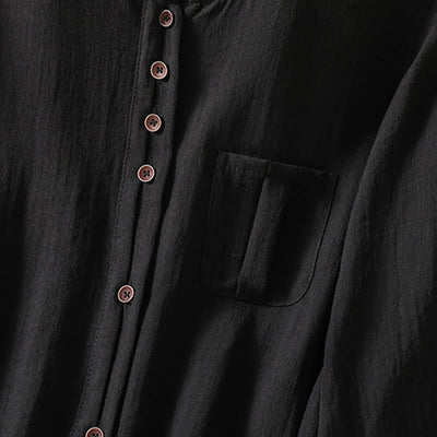 Buddha Stones Spring Casual Minimalist Button-Up Solid Women's Three-Quarter Sleeve Shirts With Patch Pocket - image 24