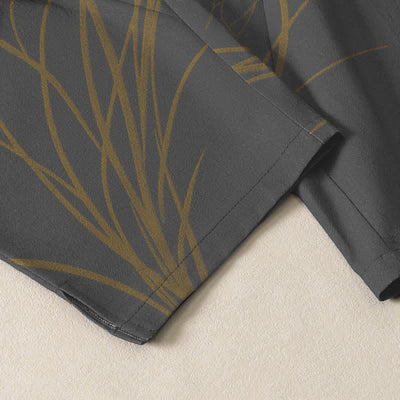 Buddha Stones Pure Cotton Flying Crane Lotus Pattern Drawstring Men's Tapered Pants With Pockets - image 5