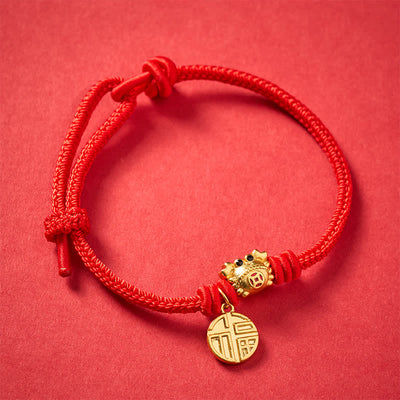 Buddha Stones Fu Character Chinese Coin Red String Fortune Bracelet - image 13