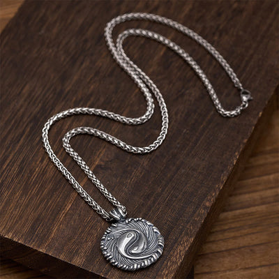 Buddha Stones Copper Yin Yang Koi Fish Balance Round Pendant Necklace - image 4