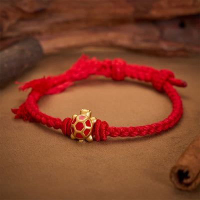 Buddha Stones Longevity Turtle Red String Balance Tibet Adjustable Bracelet - Red(Wrist Circumference: 5.5–6.7 in/14–17 cm) - image 0