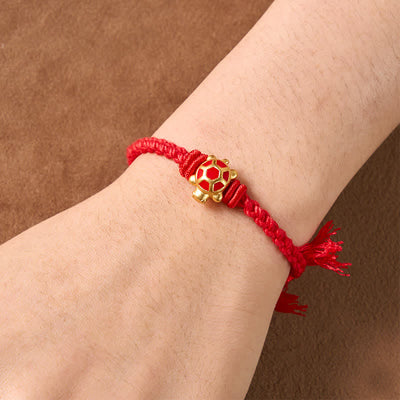 Buddha Stones Longevity Turtle Red String Balance Tibet Adjustable Bracelet - image 3
