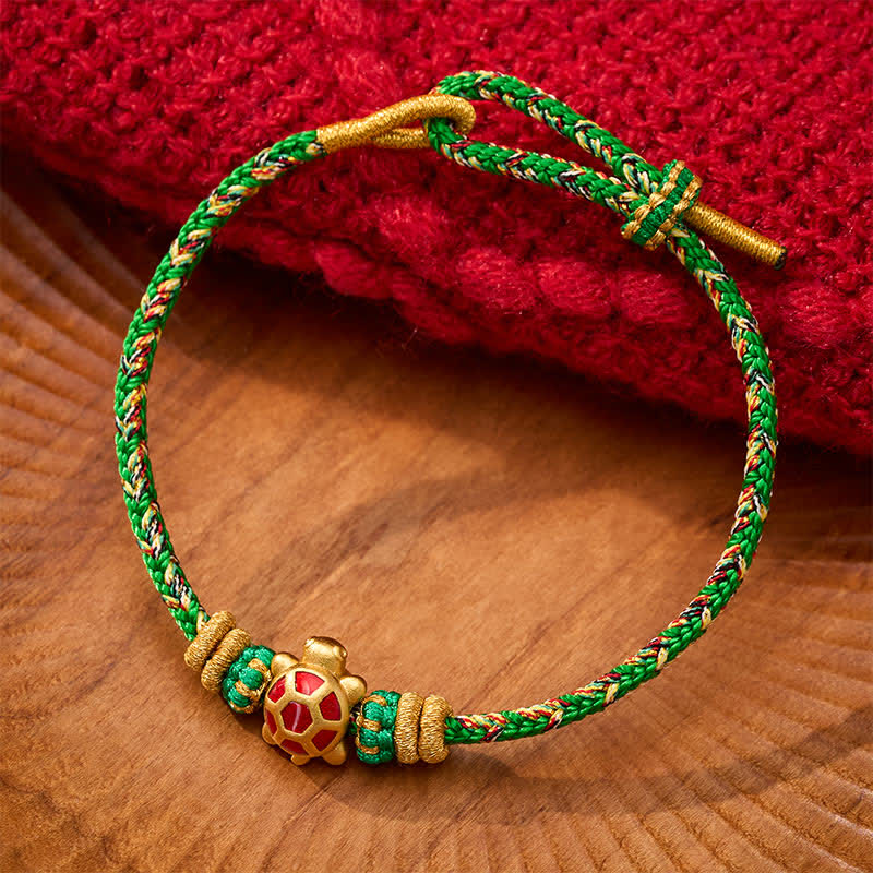FREE Today: Protection and Self Care Five Color Hand Woven String Longevity Turtle Adjustable Bracelet - Green(Wrist Circumference: 5.9–7.1 in/15–18 cm) - image 0