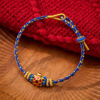Buddha Stones Five Color Hand Woven String Longevity Turtle Protection Adjustable Bracelet - Blue(Wrist Circumference: 5.9–7.1 in/15–18 cm) - image 9