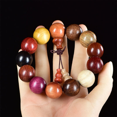 Buddha Stones  108 Beads Wenge Wood Mala Blessing Meditation Bracelet - 18mm Bracelet - image 9