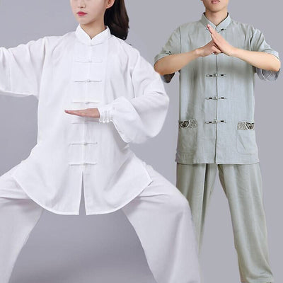 Buddha Stones Meditation Zen Prayer Spiritual Tai Chi Qigong Practice Unisex Embroidery Clothing Set - image 1