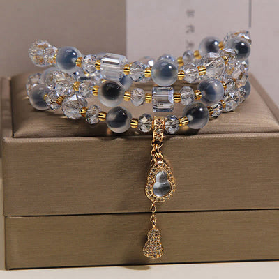 Buddha Stones Candy Agate Gourd Charm Triple Wrap Harmony Bracelet - image 2