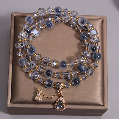 Buddha Stones Candy Agate Gourd Charm Triple Wrap Harmony Bracelet - image 4