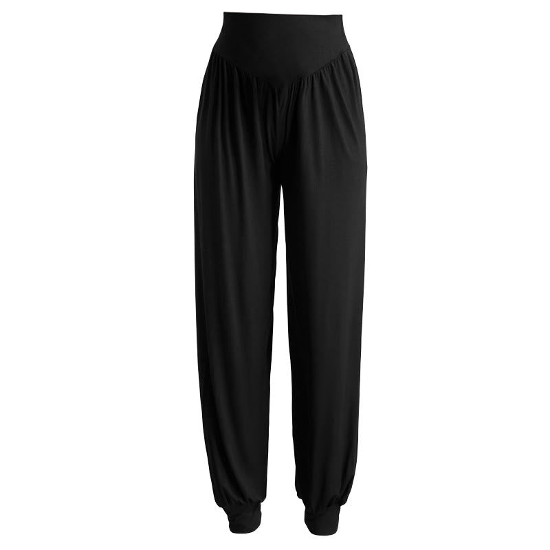 Buddha Stones Plain Color Loose Modal Yoga Dance Harem Pants - image 6