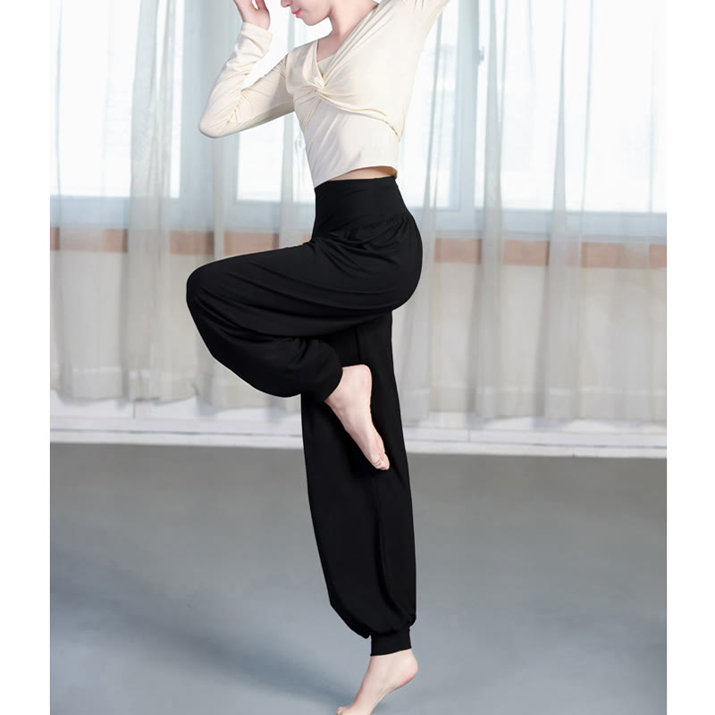 Buddha Stones Plain Color Loose Modal Yoga Dance Harem Pants - image 2