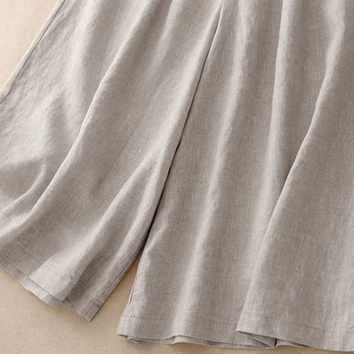 Buddha Stones Summer Elastic Waist Women's Capri Cropped Wide Leg Pants With Pockets - image 21