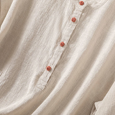 Buddha Stones Casual Buttons Crew Neck Women's Long Sleeve Shirt With Pockets - image 20