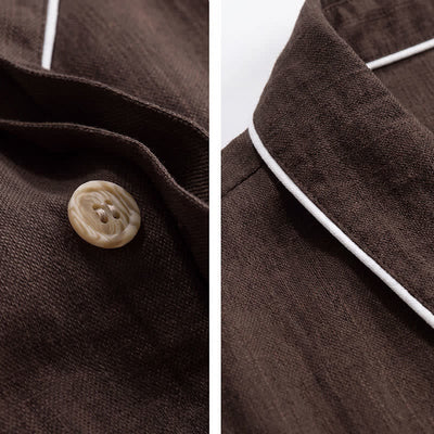 Buddha Stones Fall Casual Vintage Button-Up Solid Linen Men's Jacket With Pockets - image 3