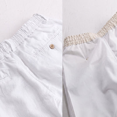 Buddha Stones Spring Summer Casual Drawstring Zipper Design Solid Linen Long Pants Men's Straight Leg Pants With Pockets - image 19