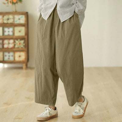 Buddha Stones Simple Lines Design Ankle-Length Women's Harem Pants With Pockets - image 11