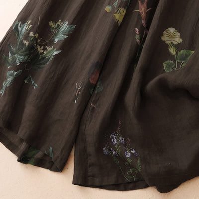 Buddha Stones Spring Summer Boho Floral Ankle Pants Women's Wide Leg Pants With Pockets - image 21