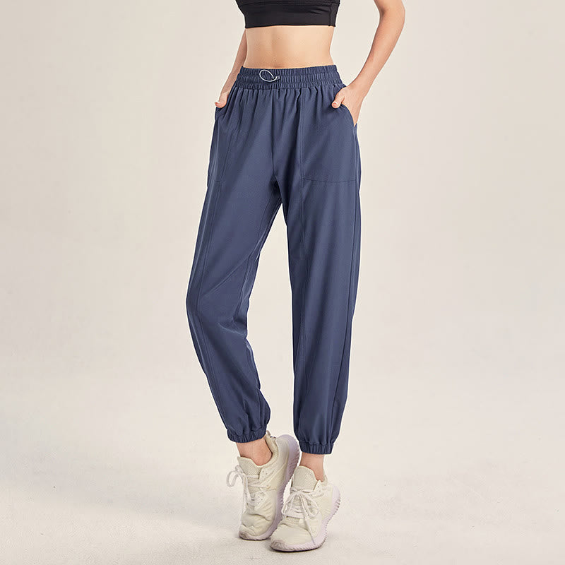 Buddha Stones Fitness Yoga Sports Track Pants With Pockets - Blue - US18，UK/AU22，EU50 (5XL) - image 0