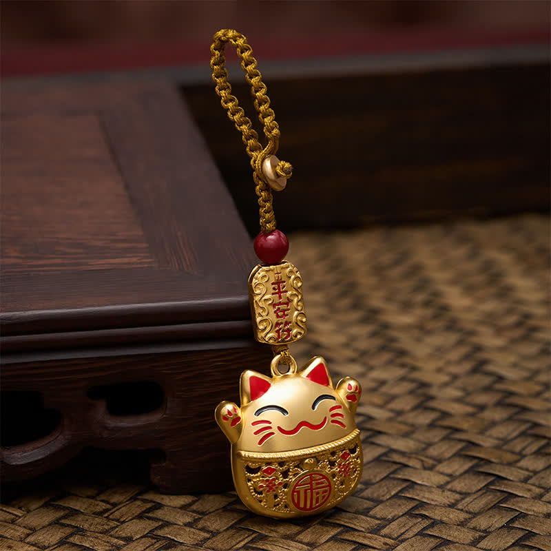 FREE Today: Wealth and Fortune Engraved Copper Fu Character Lucky Cat Braided Keychains - image 12
