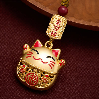 FREE Today: Wealth and Fortune Engraved Copper Fu Character Lucky Cat Braided Keychains - image 13