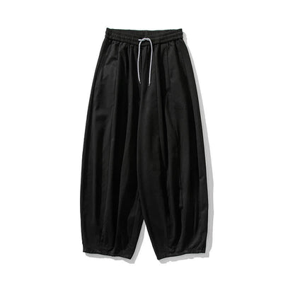 Buddha Stones Fall Casual Simple Drawstring Solid Cotton Long Pants Men's Straight Leg Pants With Pockets - image 17