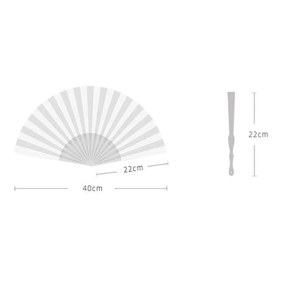 Buddha Stones Vintage White Blossom Bamboo Folding Fan 22 cm - image 5