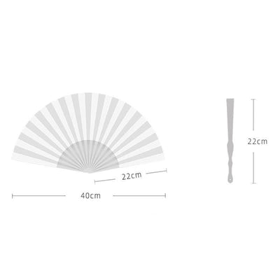 Buddha Stones Solid Color Rustic Elegance Cotton Linen Bamboo Folding Fan 22 cm - image 4