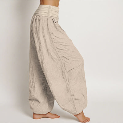 Buddha Stones Pure Cotton Sun Moon Stars Pattern Women's Elastic Waist Harem Pants - image 12