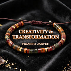 Buddha Stones Small Picasso Jasper Beads Energy String Bracelet - Picasso Jasper(Wrist Circumference:17-28cm) - image 0