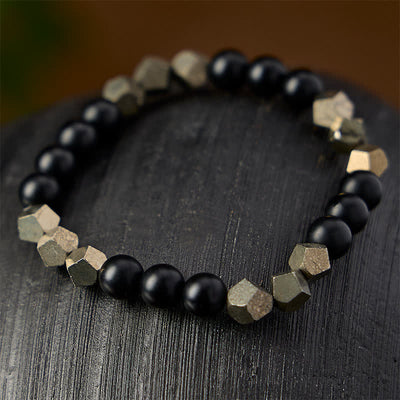 FREE Today: Success and Wealth Pyrite Faceted Beads Vintage Bracelet - image 2