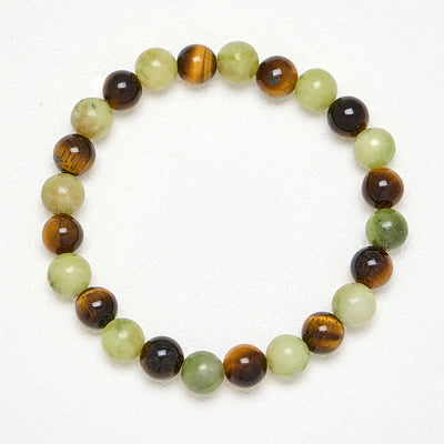 Buddha Stones Tiger Eye Jade Strength Round Beaded Bracelet - image 3