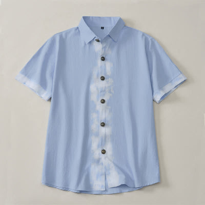 Buddha Stones Summer Casual Boho Tie-Dye Solid Men's Short Sleeve Shirts - image 9