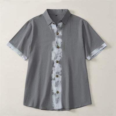 Buddha Stones Summer Casual Boho Tie-Dye Solid Men's Short Sleeve Shirts - image 17