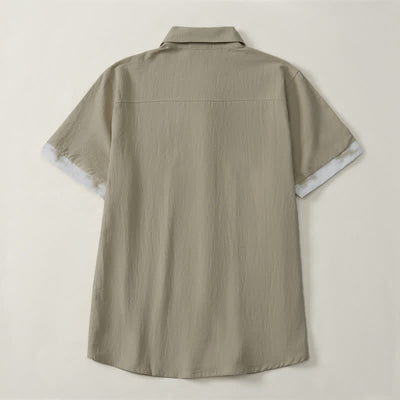Buddha Stones Summer Casual Boho Tie-Dye Solid Men's Short Sleeve Shirts - image 2