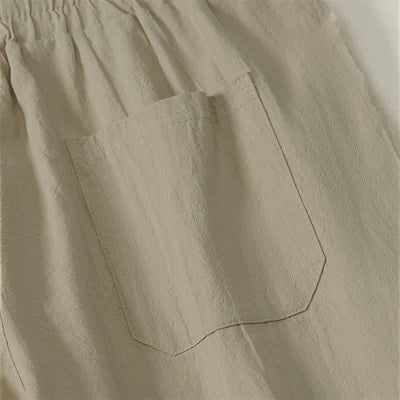 Buddha Stones Fall Casual Plain Drawstring Solid Long Pants Men's Straight Leg Pants With Pocket - image 8
