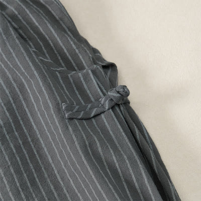 Buddha Stones Spring Summer Basic Drawstring Striped Cropped Pants Men's Tapered Pants With Pockets - image 19