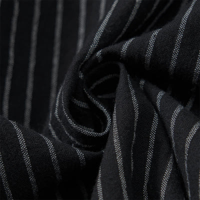 Buddha Stones Spring Summer Basic Drawstring Striped Cropped Pants Men's Tapered Pants With Pockets - image 32