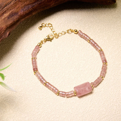 Buddha Stones Amethyst Amazonite Strawberry Quartz Sodalite Truth Faceted Cylinder Accent Bracelet - image 9